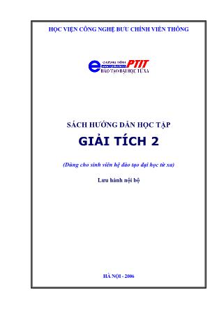 Hướng dẫn học tập Giải tích 2 - TS. Vũ Gia Tê