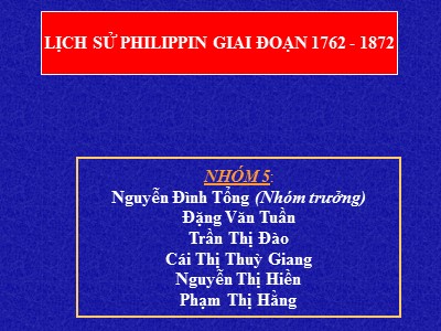 Lịch sử Philippin giai đoạn 1762 - 1872