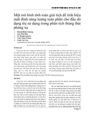 Một mô hình tính toán giải tích để tính hiệu suất đỉnh năng lượng toàn phần cho đầu dò dạng trụ sử dụng trong phân tích thùng thải phóng xạ