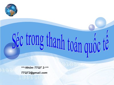 Séc trong thanh toán quốc tế