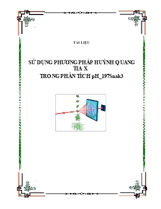 Sử dụng phương pháp huỳnh quang tia X trong phân tích