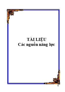 Tài liệu Các nguồn năng lực