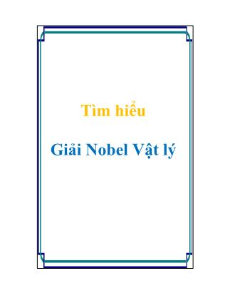 Tìm hiểu Giải Nobel Vật lý