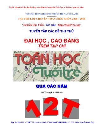 Tuyển tập các đề thi thử Đại học, cao đẳng trên tạp chí Toán học và Tuổi trẻ qua các năm