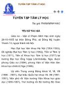 Tuyển tập tâm lý học - Phạm Minh Hạc