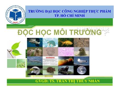 Bài giảng Độc học môi trường: Độc chất thuốc lá - TS. Trần Thị Thúy Nhàn