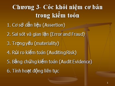 Bài giảng Lý thuyết kiểm toán - Chương 3: Các khái niệm cơ bản trong kiểm toán