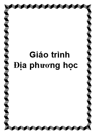 Giáo trình Địa phương học