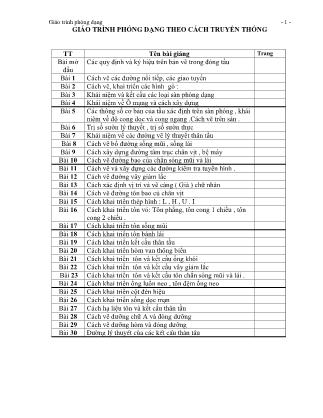 Giáo trình Phóng dạng bằng tay