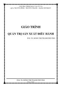 Giáo trình Quản trị sản xuất điều hành - PGS. TS. Đồng Thị Thanh Phương