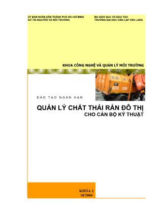 Quản lý chất thải rắn đô thị cho cán bộ kỹ thuật