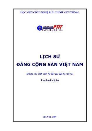 Tài liệu hướng dẫn học tập môn Lịch sử Đảng Cộng sản Việt Nam