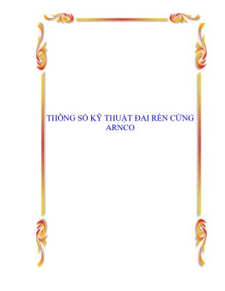 Thông số kỹ thuật đai rèn cứng Arnco