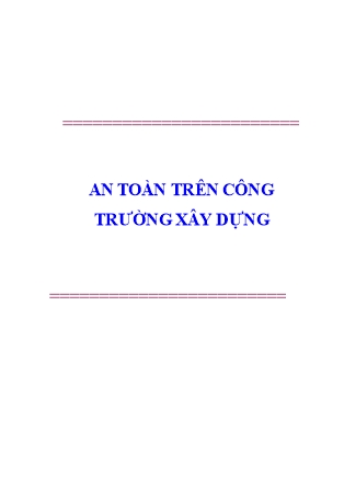 An toàn trên công trường xây dựng