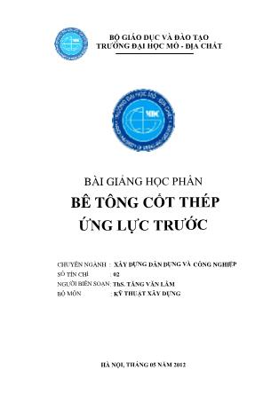 Bài giảng Bê tông cốt thép ứng lực trước