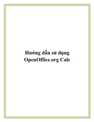 Bài giảng Hướng dẫn sử dụng OpenOffice.org Calc