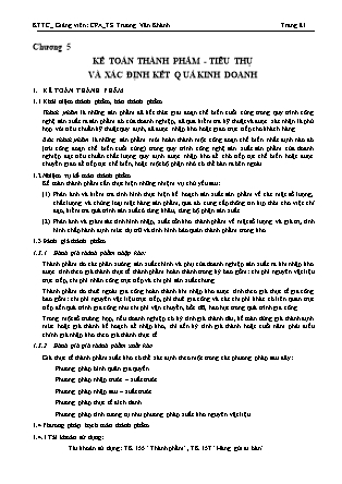 Bài giảng Kế toán tài chính - Chương 5: Kế toán thành phẩm-tiêu thụ và xác định kết quả kinh doanh - ThS Trương Văn Khánh