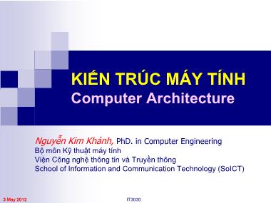 Bài giảng Kiến trúc máy tính - Chương 1. Giới thiệu chung - Nguyễn Kim Khánh