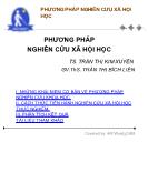 Bài giảng Phương pháp nghiên cứu xã hội học - TS. Trần Thị Kim Xuyến