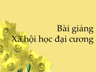 Bài giảng Xã hội học đại cương