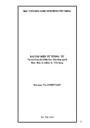 Bài tập Điện tử tương tự - Ths. Lê Đức Toàn