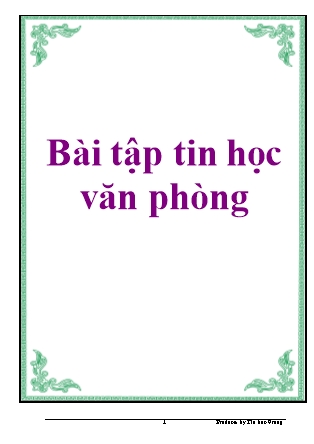 Bài tập Tin học văn phòng