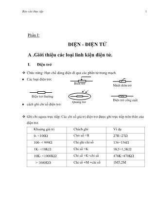 Báo cáo thực tập Điện-điện tử