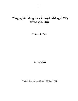 Công nghệ thông tin và truyền thông (ICT) trong giáo dục