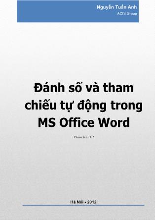 Đánh số và tham chiếu tự động trong MS Office Word - Nguyễn Tuấn Anh