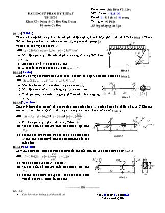 Đề thi môn Sức bền vật liệu