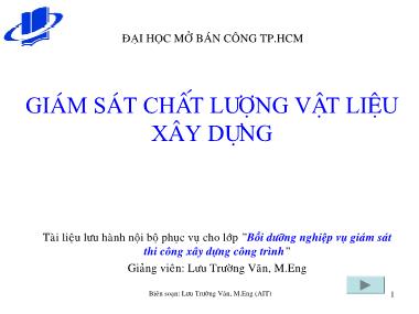 Giám sát chất lượng vật liệu xây dựng - Lưu Trường Văn