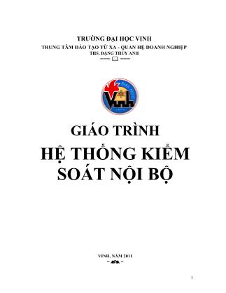 Giáo trình Hệ thống kiểm soát nội bộ (Phần 1)