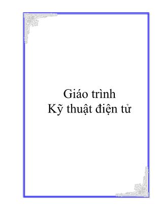 Giáo trình Kỹ thuật điện tử