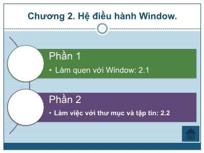 Giáo trình Tin 1 - Chương 2: Hệ điều hành Window