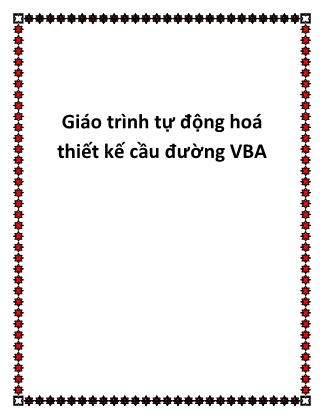 Giáo trình tự động hoá thiết kế cầu đường VBA