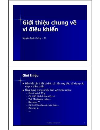 Giới thiệu chung về vi điều khiển - Nguyễn Quốc Cường