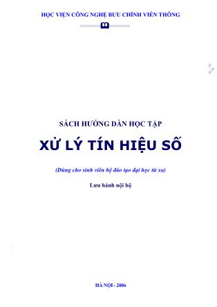 Hướng dẫn học tập Xử lý tín hiệu số - Ths. Đặng Hoài Bắc