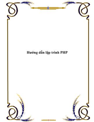 Hướng dẫn lập trình PHP