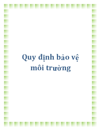 Quy định bảo vệ môi trường