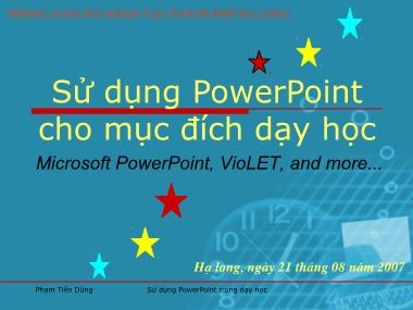 Sử dụng PowerPoint cho mục đích dạy học