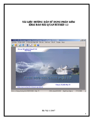 Tài liệu hướng dẫn sử dụng phần mềm khai báo hải quan Ecuskd 1.2