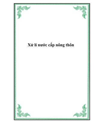 Xử lí nước cấp nông thôn - ThS. Lê Anh Tuấn