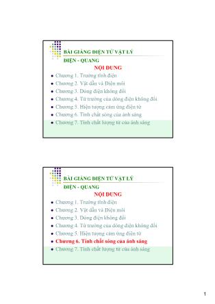 Bài giảng Điện tử vật lý: Điện-quang - Chương 6: Quang học sóng