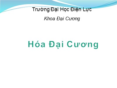 Bài giảng Hóa đại cương - Chương 3: Nhiệt động hóa học