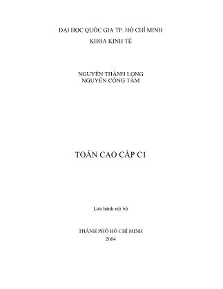 Giáo trình Toán cao cấp C1