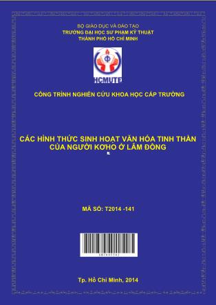 Báo cáo Các hình thức sinh hoạt văn hóa tinh thần của người Kơho ở Lâm Đồng (Phần 1)