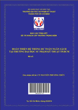 Báo cáo Hoàn thiện hệ thống dự toán ngân sách tại Trường Đại học Sư phạm Kỹ thuật TP.hồ Chí Minh (Phần 1)