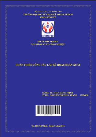 Đồ án Hoàn thiện công tác lập kế hoạch sản xuất (Phần 1)