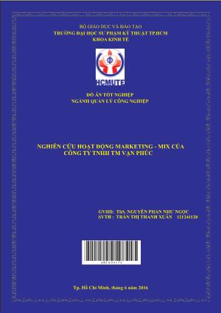 Đồ án Nghiên cứu hoạt động Marketing-Mix của Công ty TNHH TM Vạn Phúc (Phần 1)