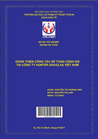 Khóa luận Hoàn thiện công tác kế toán công nợ tại Công ty TNHH Hunter Douglas Việt Nam (Phần 1)